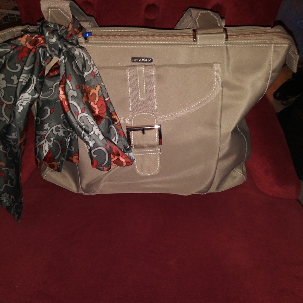 East Coast Co. Beige Nylon Shoulder Bag